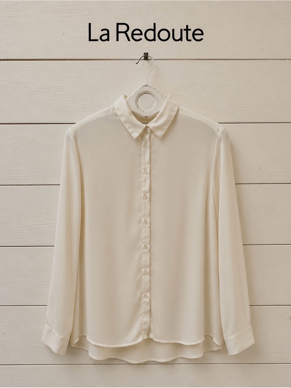 La redoute Ivory Button-Front Blouse – Size 48 FR – NWOT